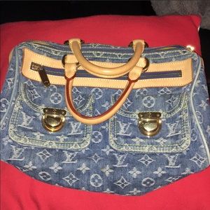 Louis Vuitton denim top handle purse